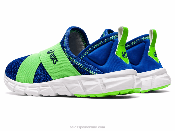 preescolar sin cordones de lyte cuántico Asics 4L684437 gecko ilusión azul/verde